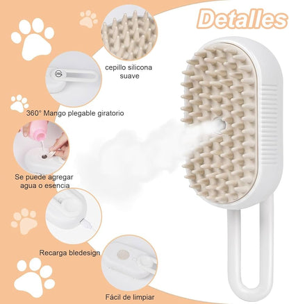 CEPILLO VAPORIZADOR PARA MASCOTAS - RECARGABLE
